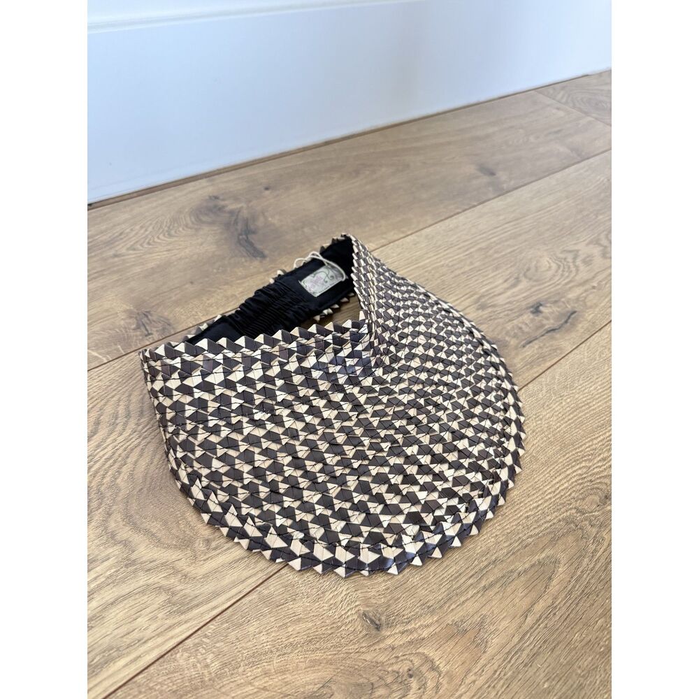 FREE PEOPLE NWT Lusana Island Hopper Speckled Straw visor hat woven - Picture 2 of 6